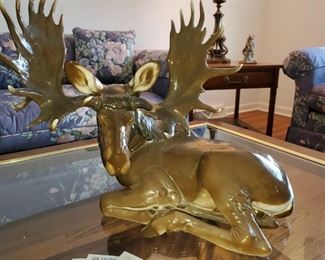 Rosenthal Moose, large. One repaired horn 