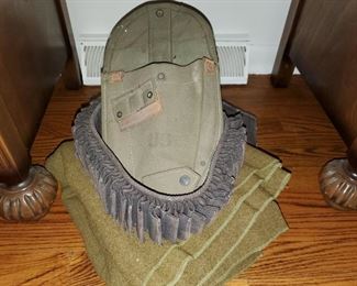 Army, military, blanket, ammo belt, hats 