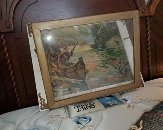 Vintage, watercolor , unique framing 