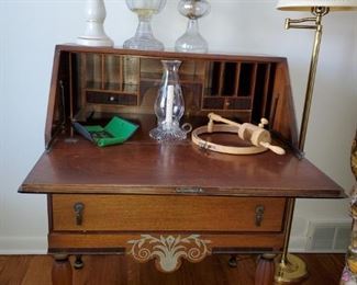 Desk, drop front desk, 2 drawer front. 