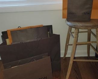 Louis Vuitton bags, only bags and boxes, Hermes bags,  Burberry, 