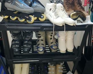 Ski boots, roller blades, 
