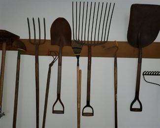 Hay  rakes, wooden handle tools 