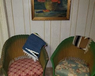Antique Wicker chairs. Rocker 
