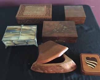 Small boxes in a variety of materials.