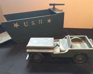 Vintage U.S.N transport and U.S.A. Jeep