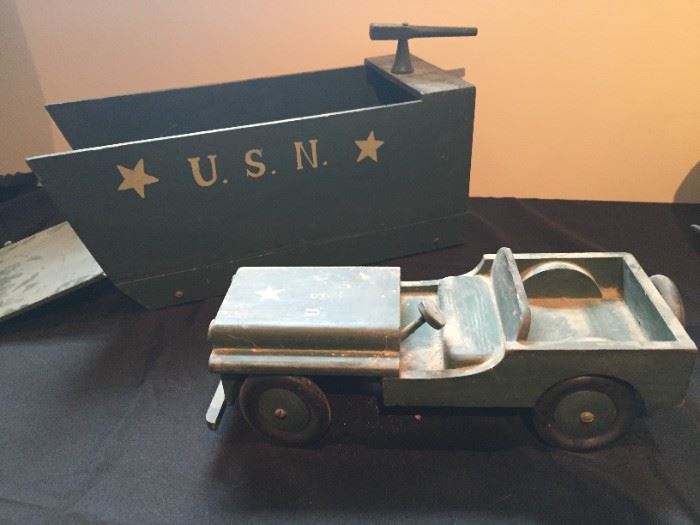 Vintage U.S.N transport and U.S.A. Jeep