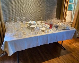 more in the sale in person includng Wedgwood Devon Spray, Mottahedeh, Spode, Lalique and cut crystal