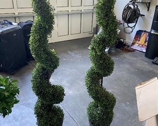 Paif of faux topiaries approx. 58"h. not on site. $130