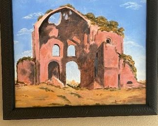 Original oil painting of ruin in Egypt