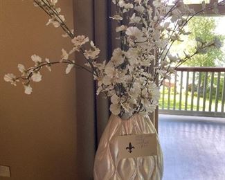 Vase with faux orchids $30