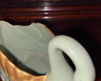 Lenox swan celadon with gold feathers $46