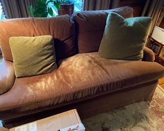 Mohair loveseat $240. lighting casts funny shadow on the fabric. 66"w x 37.5"d x 32"h