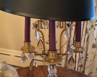   Crystal Girondelle style library lamp $60