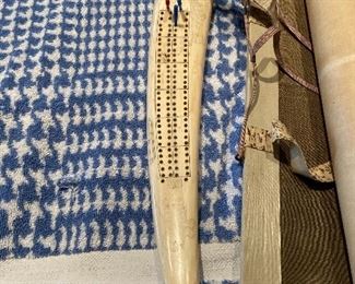 Cribbage board carved from a tusk $500