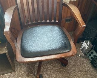 Vintage Bank Chair, on Wheels