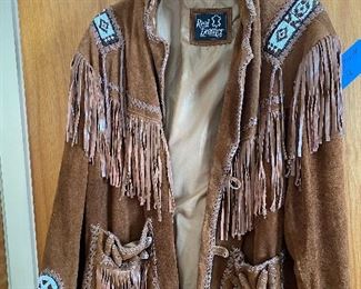 Vintage Real Leather Suede Fringe Coat