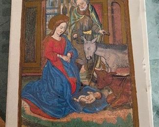 Vintage Beautiful Illustrated, Velvet Bound Book..Not sure language