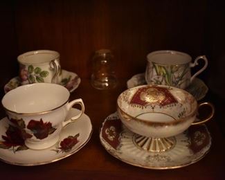 Beautiful Collectible Hand painted Cups and Saucers
