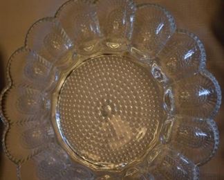 Vintage Egg Plate with Hobnail base and design