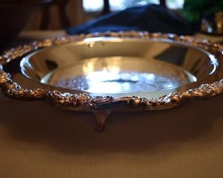 Vintage Footed Silver Serving Bowl