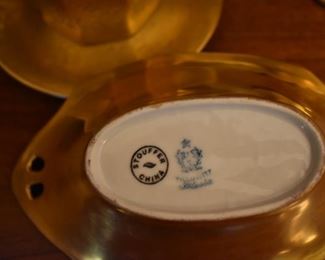 Gorgeous R S Prussia/ Stouffer China Tillowitz Silesia Copper Lustre Tea/Coffee Set  with matching Condiment Bowl