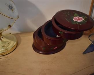 Antique Lacquer ware Oriental Jewelry Box