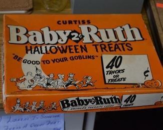 Vintage Baby Ruth Halloween Treats Box in Beautiful Condition - Unfortunately or Fortunately depending upon your point of view, there are no candy bars inside. Look at the price 2 cents each!