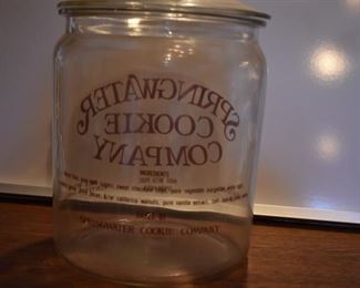 VTG Large Springwater Cookie Company Countertop Retail Store Display Glass Jar
