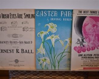 Here is just some of the Antique/Vintage Sheet Music that will be available in this wonderful Estate! Ephemera of all kinds is here.