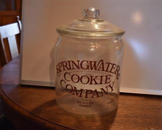 VTG Large Springwater Cookie Company Countertop Retail Store Display Glass Jar