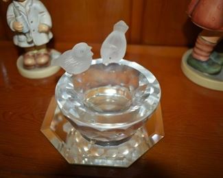 Crystal Ashtray with Birds