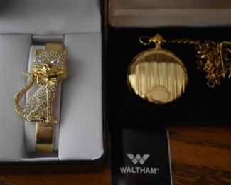 Waltham Art Deco Style Ladies Watch and  Men's Waltham Pocket Watch * Quality Men's Watch Collection: Pictured are some of the watches