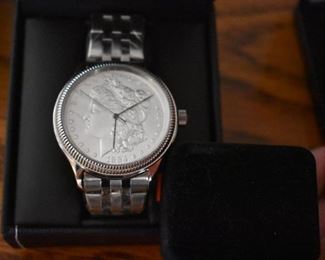 Aurista Men's Watch  with Morgan Silver Dollar on Face* Quality Men's Watch Collection: Pictured are some of the watches