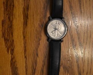 Men's Watch with 1940's Walking Liberty Half Dollar Face Men's Watch * Quality Men's Watch Collection: Pictured are some of the watches