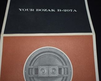 Original Bozak B-207A  factory explanation which was attached in an envelope to the back of one of the Speakers