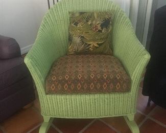 Green Wicker Rocking Chair