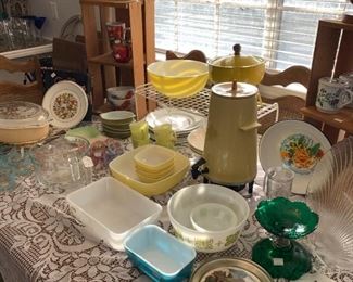 We got some real nice color blocking with the displays here, kudo's to our workers who put that together.  But also do you see what I see?  If you said Pyrex...well, you would be technically correct but not psychic - cause I was thinking about the fondue pot up there.  Melted cheese makes everything better.