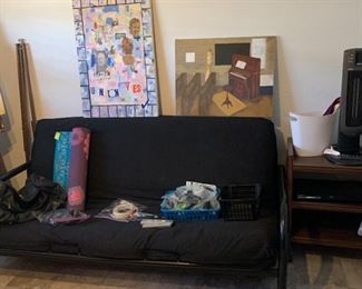 Ah, futons the college kids solution to a bed and a couch all in one!  Does your kid want more room for activities during the day but want to sprawl out like DaVinci's Vitruvian man when they sleep?  Then a futon perfect for you.  Are you over the age of 29 and say "oh my back!" more than once a day?  Then a futon is not perfect for you.