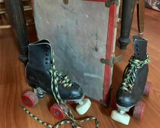 vintage roller skates with case, picture is worth a thousand words, if they could only talk