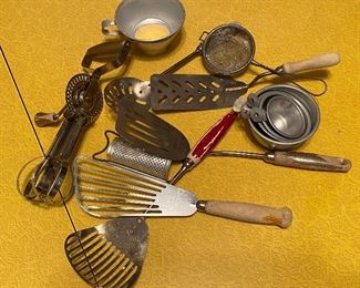 JUST SOME OF THE VINTAGE KITCHEN UTENSILS