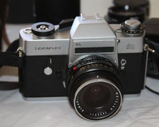 vintage 35mm Leitz SL Leicaflex camera with extra lens, case and accessories.  Asking $425 for the lot