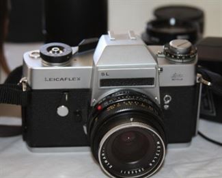 vintage 35mm Leitz SL Leicaflex camera with extra lens, case and accessories.  Asking $425 for the lot