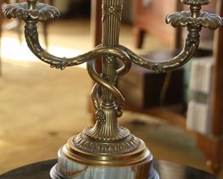 Brass Lamp Marble/wood base - Asking $150