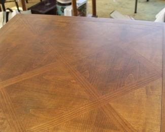 square writing desk - single drawer on each side could be used as game table made by Baker Furniture Co. 33 3/4" by 33 3/4" - asking  $395.00 