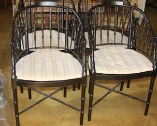 Set of four Baker Furniture Faux Bamboo Ebony chairs - asking $695.00