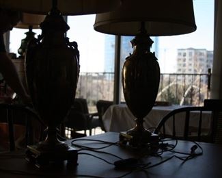 pair of sold brass lamps - Asking $395.00 for the pair