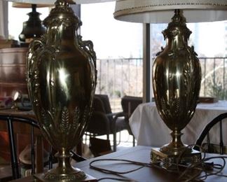 pair of sold brass lamps - Asking $395.00 for the pair