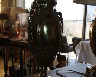 pair of sold brass lamps - Asking $395.00 for the pair