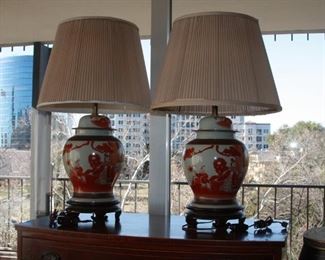 Pair of large Asian lamps - Asking $295